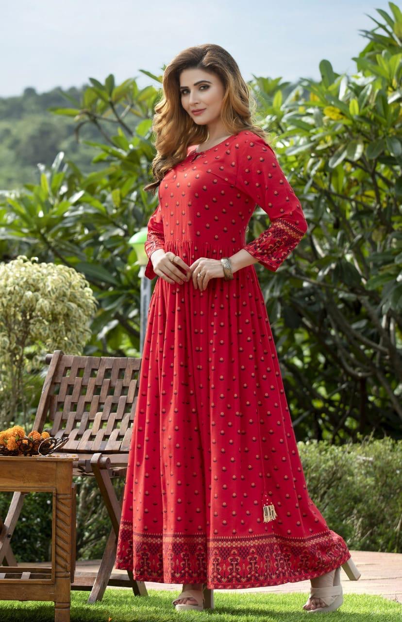 Majisha Nx Nayara Heavy Designer Fancy Wear Long Anarkali Kurti Collection